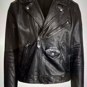 Ralph Lauren Polo Iconic Motorcycle Leather Jacket Black Medium New With Tags